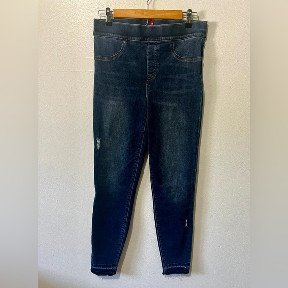 SPANX Medium Wash Semi-Distressed Pull-On Skinny Jean - Medium (30") - Picture 6 of 12